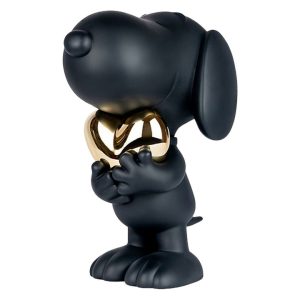 Snoopy 11" Figurine with Heart - Black & Gold