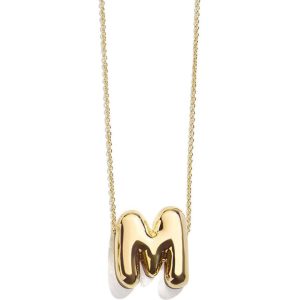 Gold Bubble Initial Necklace - M