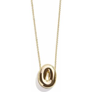 Gold Bubble Initial Necklace - O