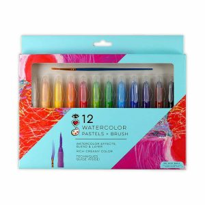 iHeartArt 12 Watercolors Pastels + Brush, Color & Paint in 1