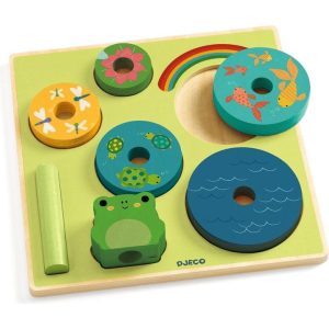 Wooden Puzzle & Stacking Game - Rainbow
