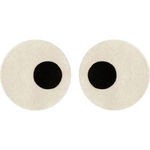 Pair of Eyes Round Rug - White/Black